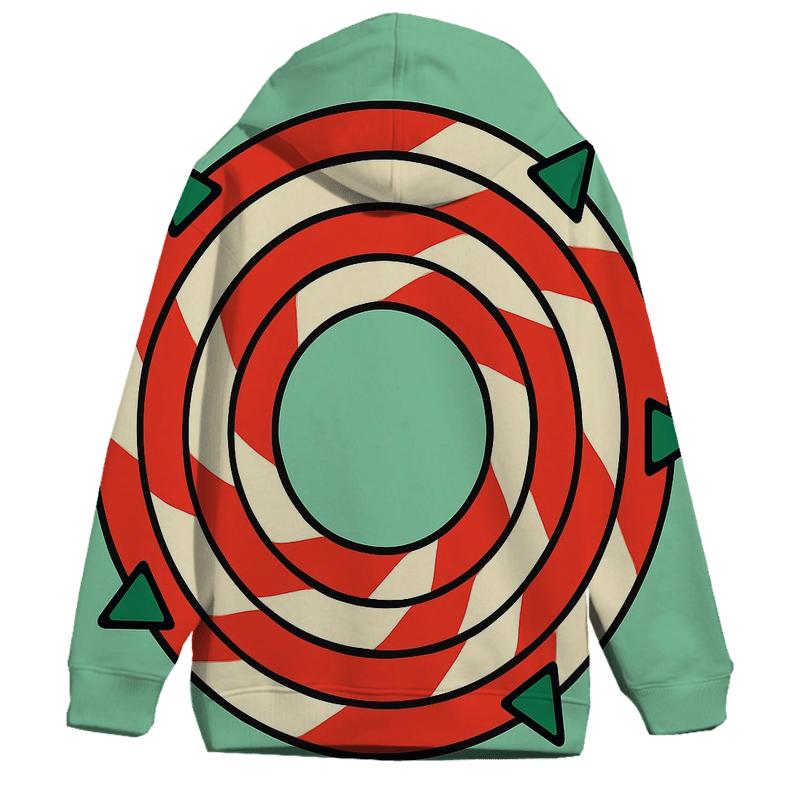 Candy Cane Orbit Stripes graphic hoodies