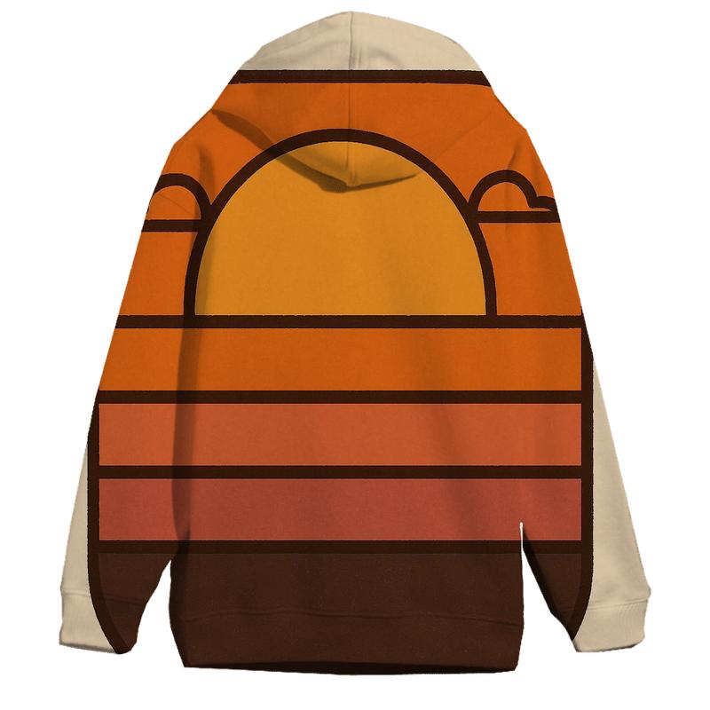 Sunset Horizon Stripe Badge zip-up hoodies