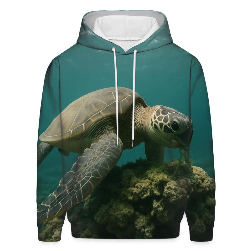 Reef Window Green Sea Turtle custom hoodies