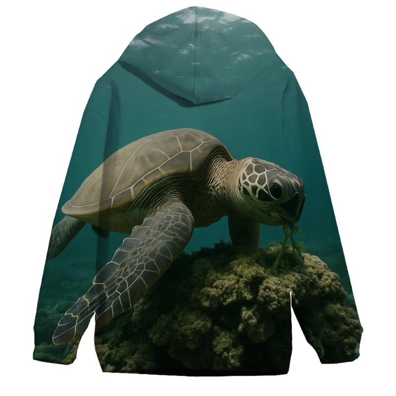 Reef Window Green Sea Turtle custom hoodies