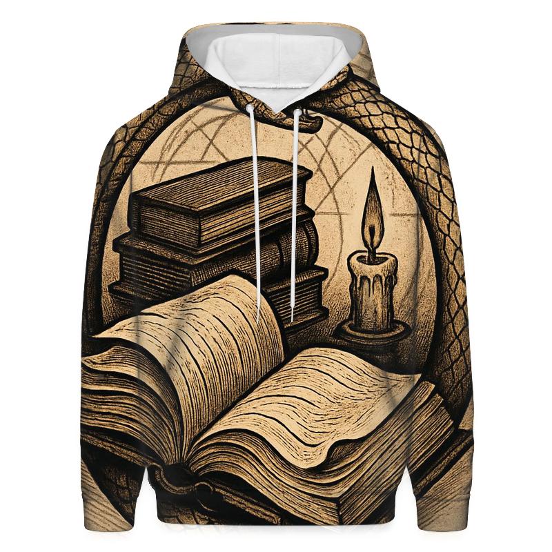 Candlelit Library Ouroboros Seal hoodie designs