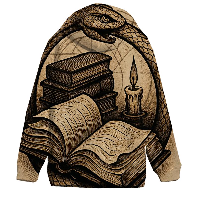 Candlelit Library Ouroboros Seal hoodie designs