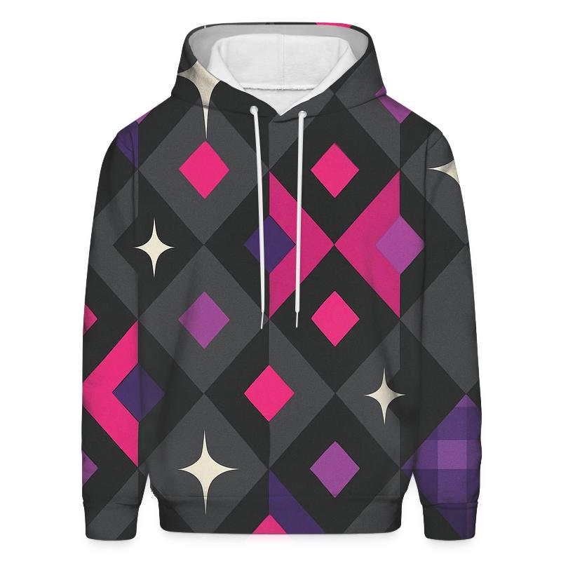 Disco Tile Sparkle Geometry embroidered hoodies