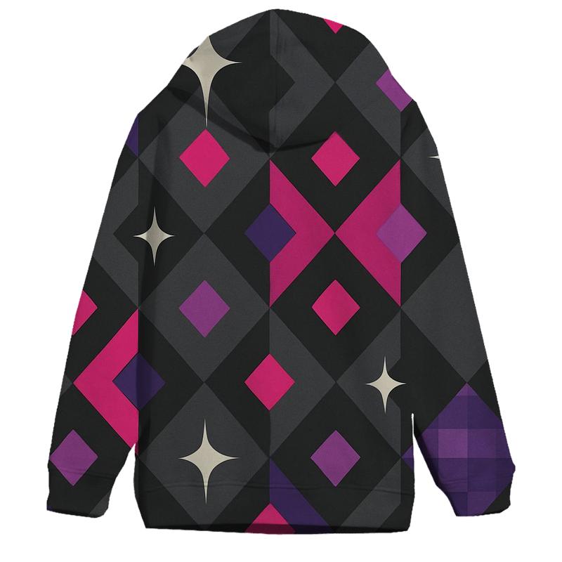 Disco Tile Sparkle Geometry embroidered hoodies