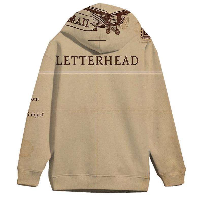 Sepia 1930s Airmail Letterhead With Propeller Plane designer hoodies