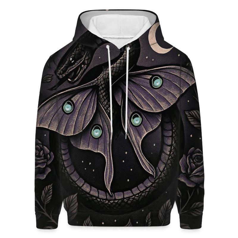 Midnight Garden Ouroboros With Moth Wings hoodie designs