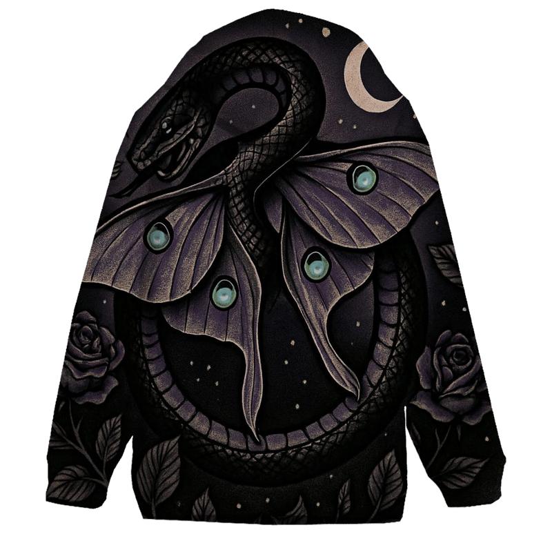 Midnight Garden Ouroboros With Moth Wings hoodie designs