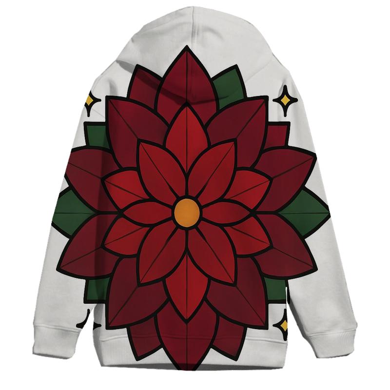 Poinsettia Star Polygon Mandala hoodie styles