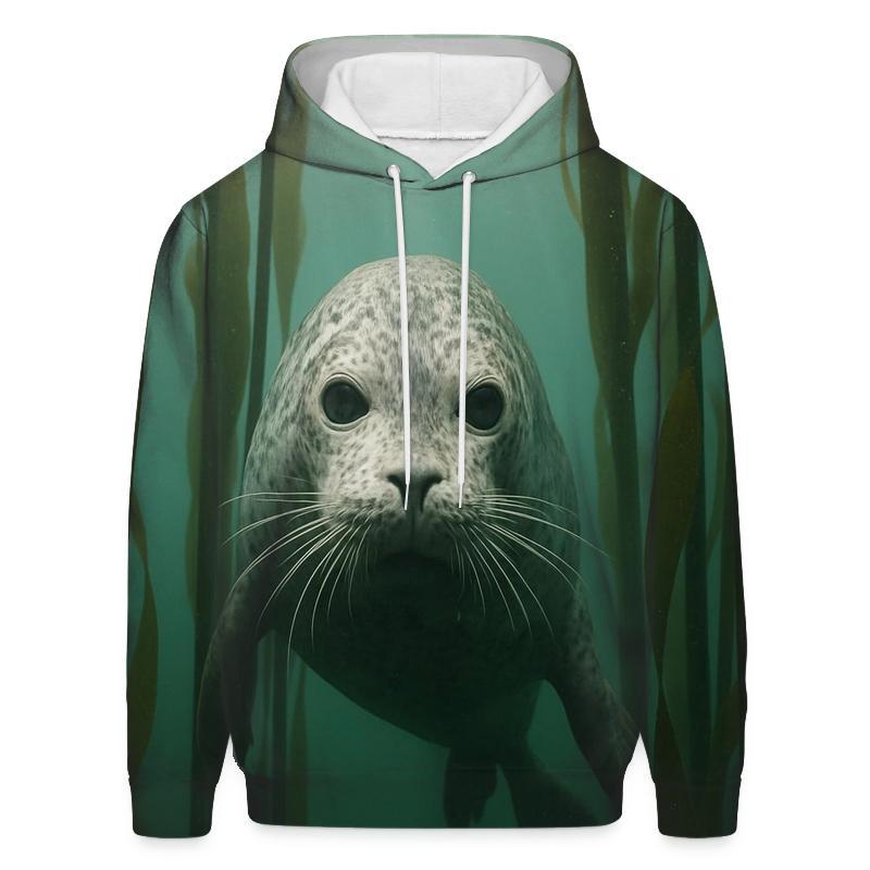 Kelp Forest Harbor Seal Thread printed hoodies