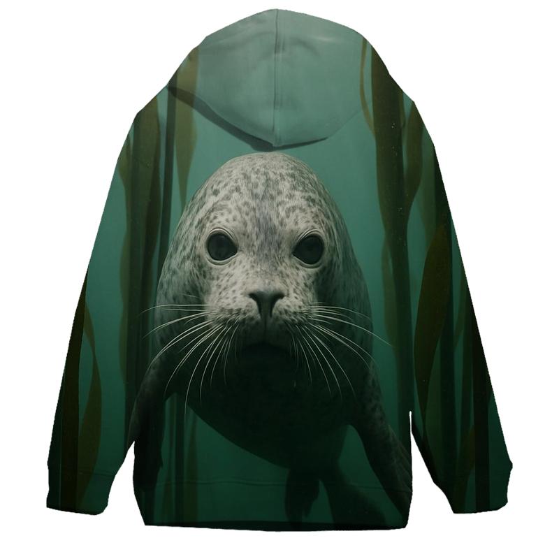Kelp Forest Harbor Seal Thread printed hoodies