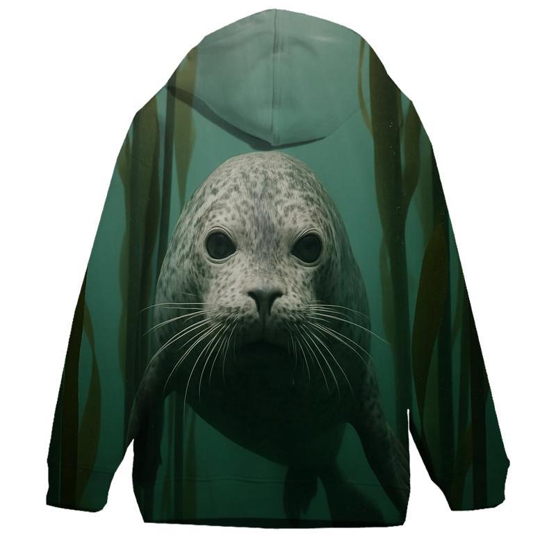 Kelp Forest Harbor Seal Thread printed hoodies