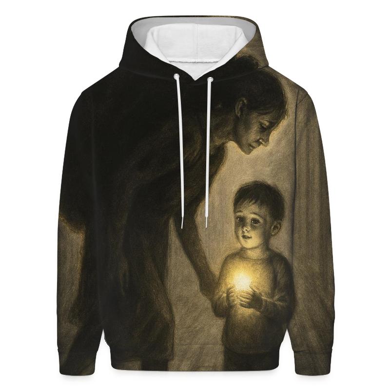 The Weight She Carried So My Hands Could Stay Open printed hoodies