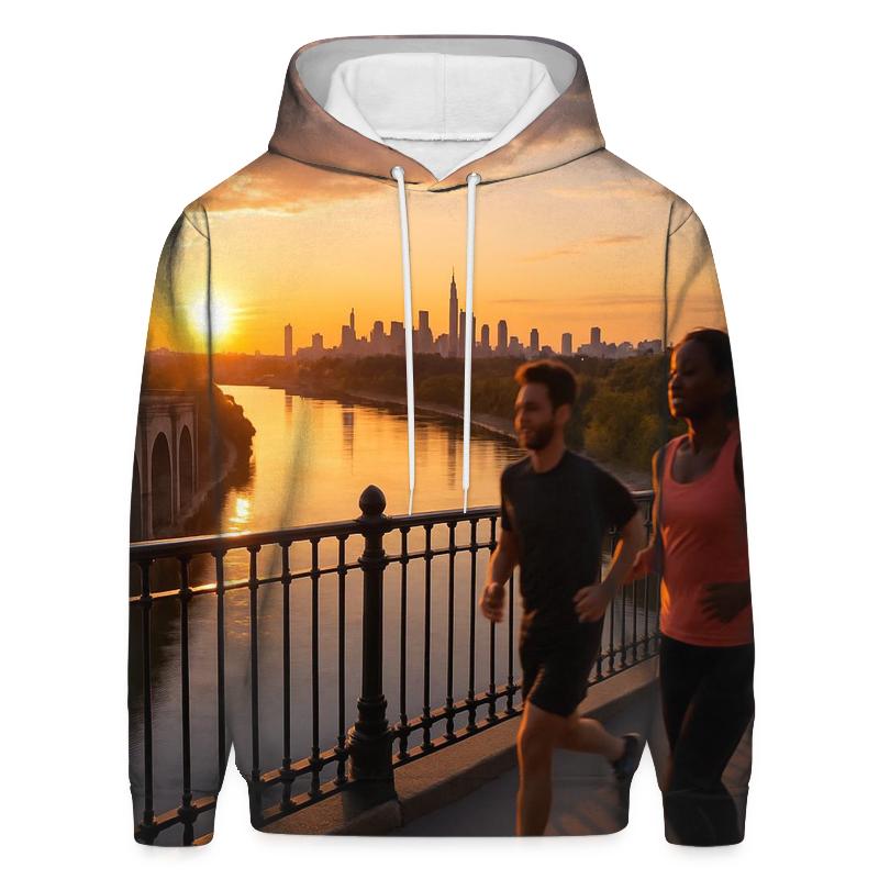 Harlem River Sunset From High Bridge Walkway hoodies fashion