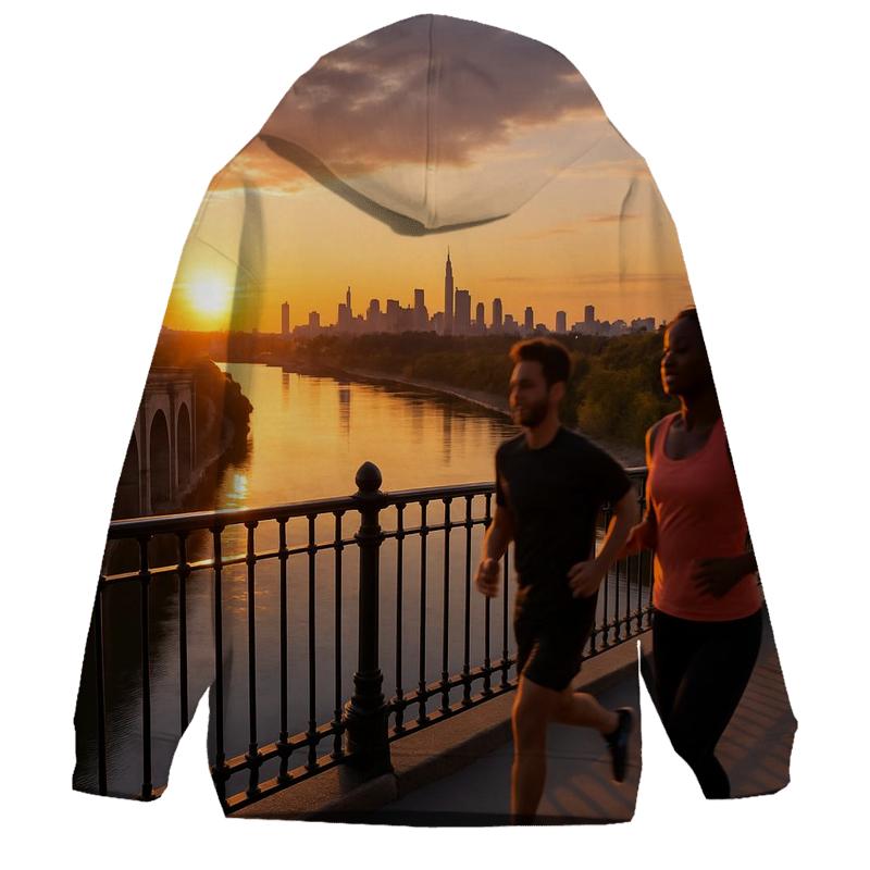 Harlem River Sunset From High Bridge Walkway hoodies fashion