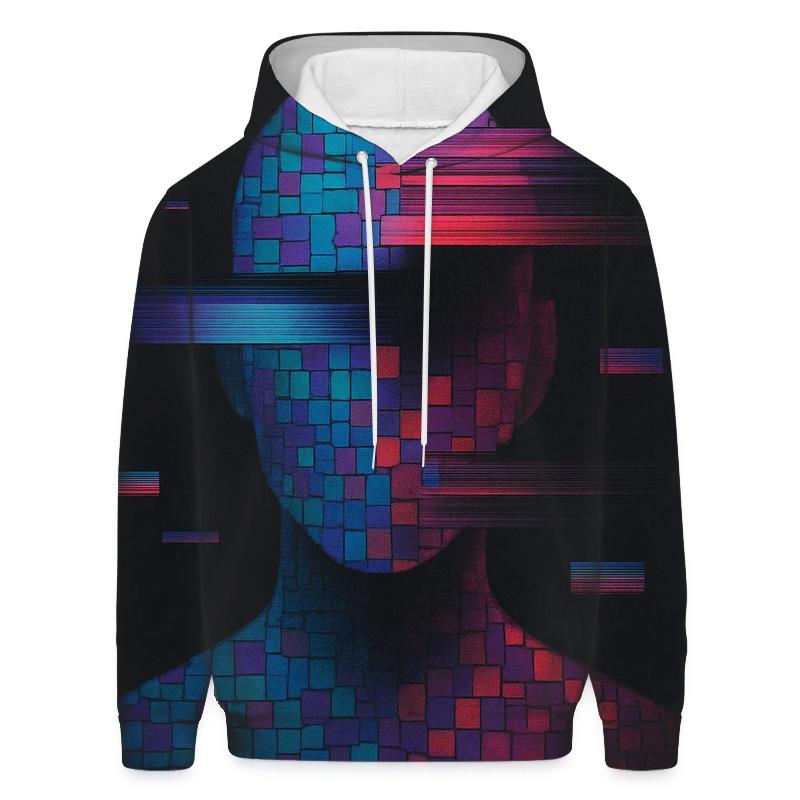 Glitch Mosaic Portrait Silhouette graphic hoodies