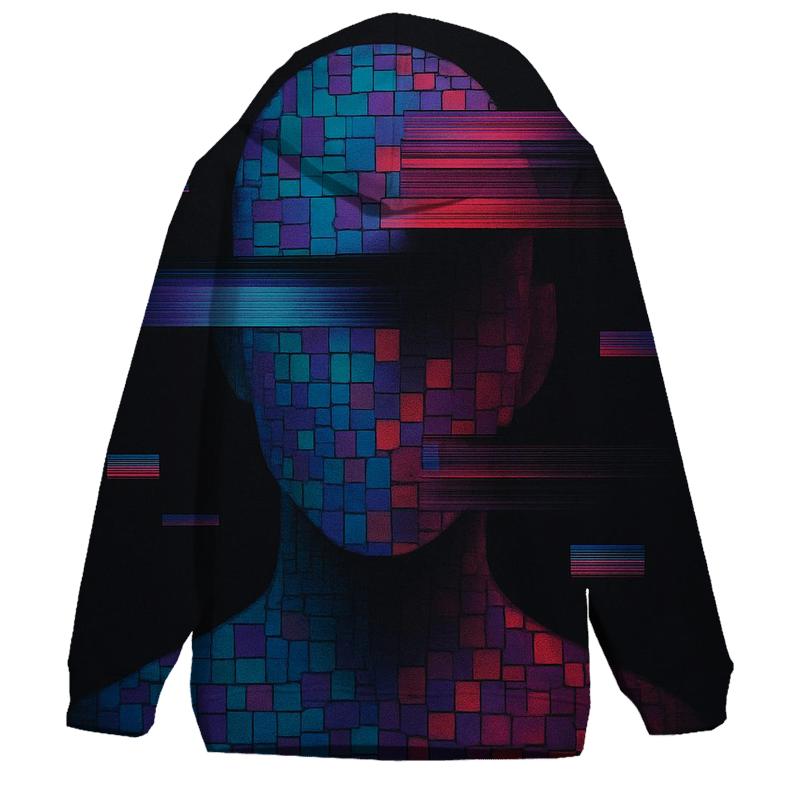Glitch Mosaic Portrait Silhouette graphic hoodies