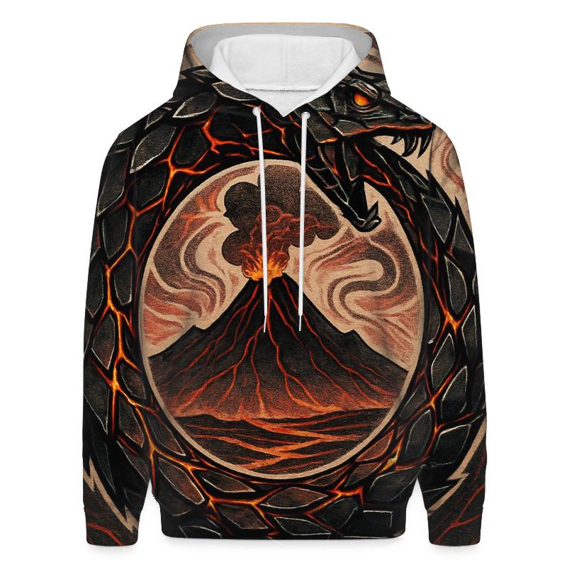 Volcanic Glass Ouroboros Smithing Mark printed hoodies