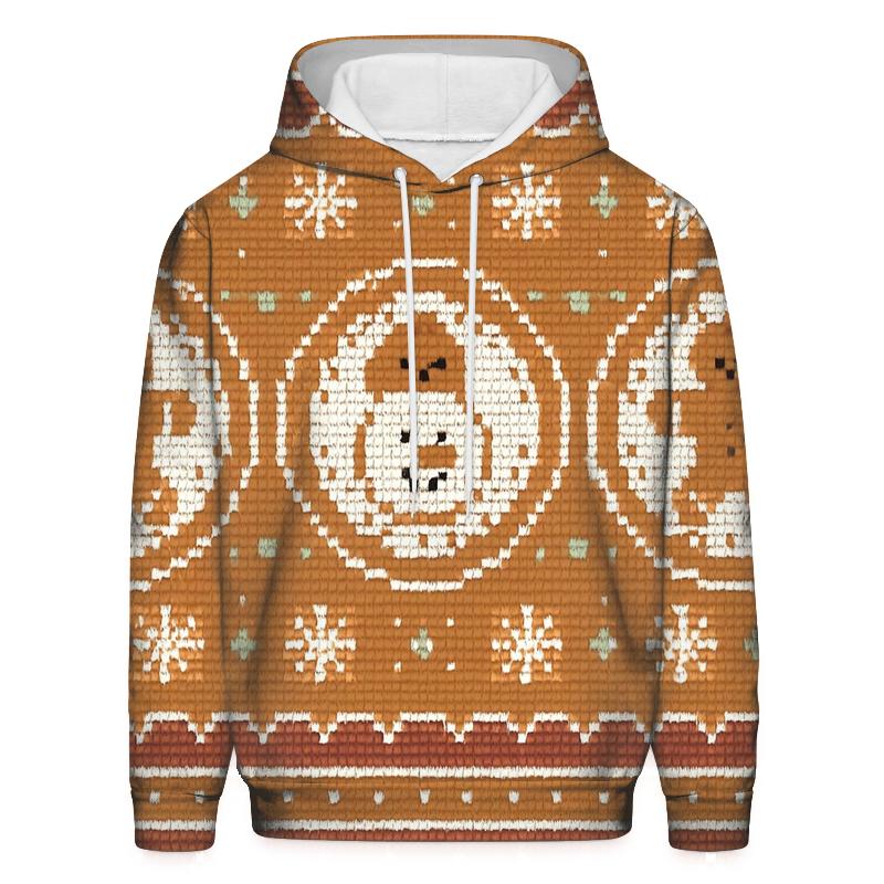 Gingerbread Snowman Medallion Bands Design zip-up hoodies
