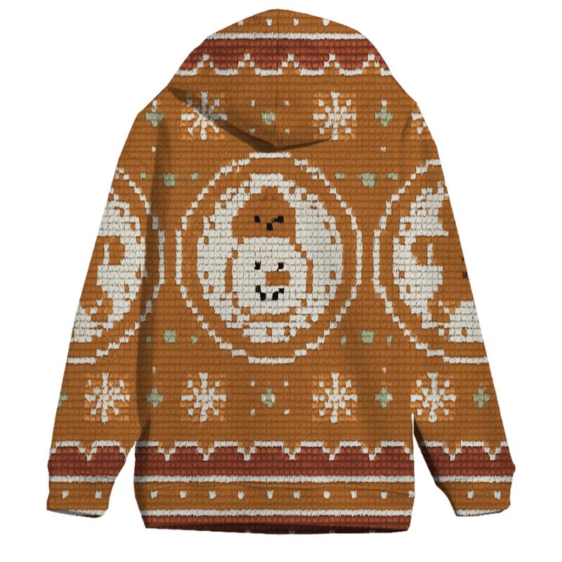 Gingerbread Snowman Medallion Bands Design zip-up hoodies