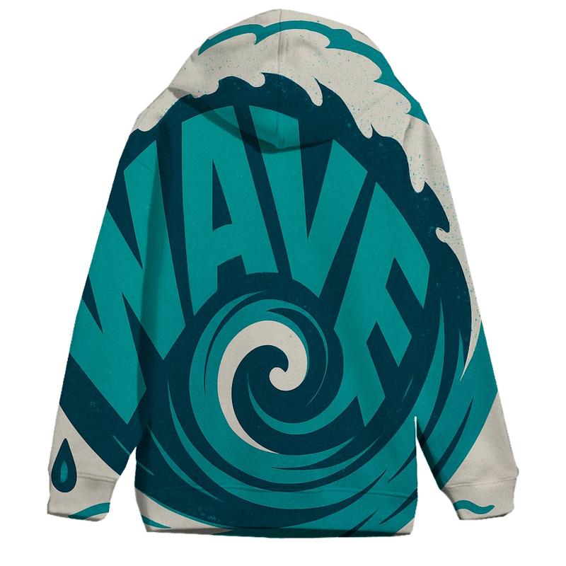 Ocean Wave Typography Spiral premium hoodies