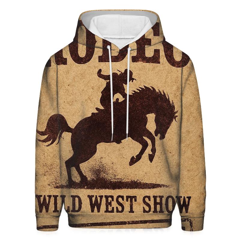Old West Rodeo Handbill With Faded Ink Stamp hoodie styles
