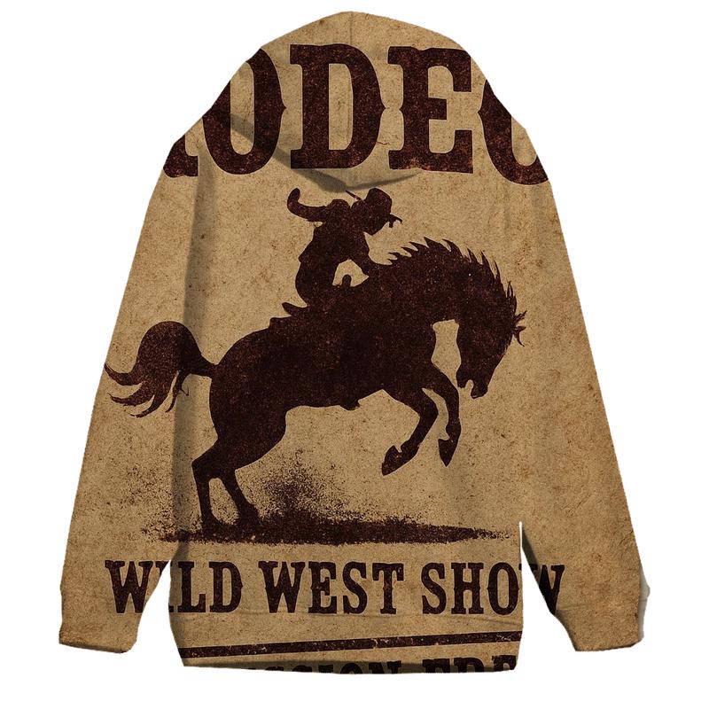 Old West Rodeo Handbill With Faded Ink Stamp hoodie styles
