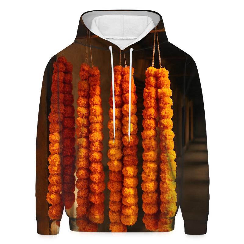 Marigold Garland Drying In A Market Corridor lightweight hoodies