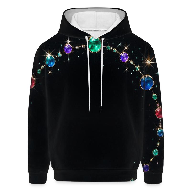 Jewel Constellation Crown zip-up hoodies