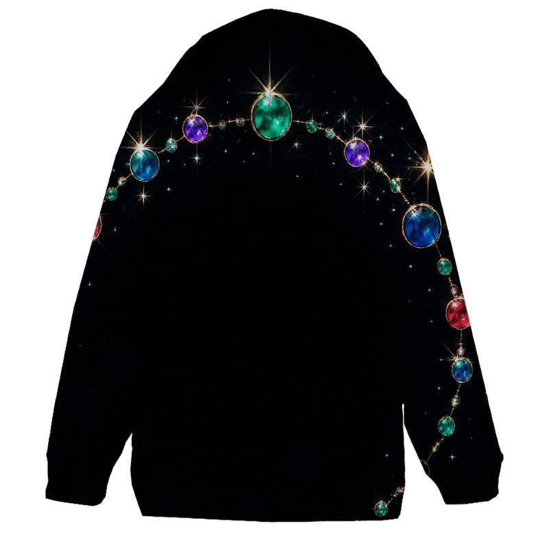 Jewel Constellation Crown zip-up hoodies