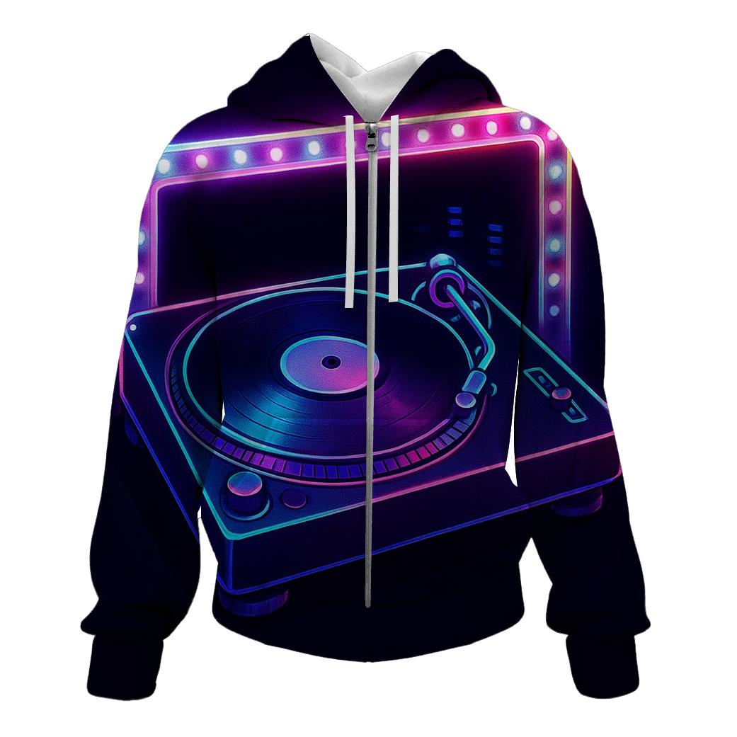 Neon Marquee Turntable graphic hoodies
