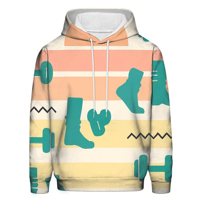Sunrise Aerobics Stripe Wall embroidered hoodies