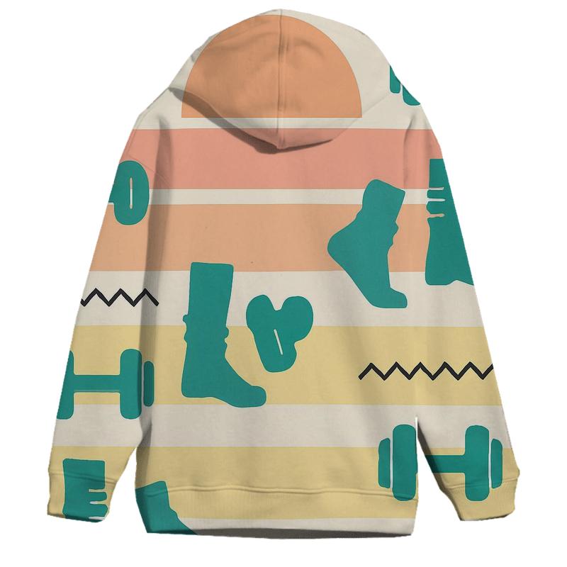 Sunrise Aerobics Stripe Wall embroidered hoodies