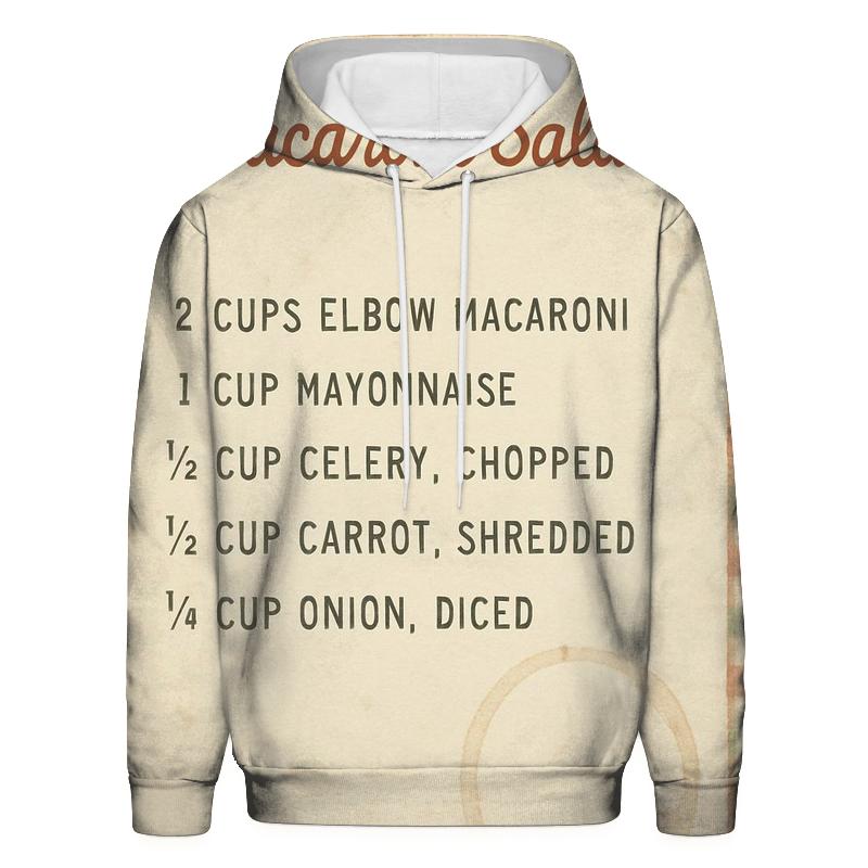 Retro 1970s Kitchen Recipe Card With Ginghams premium hoodies