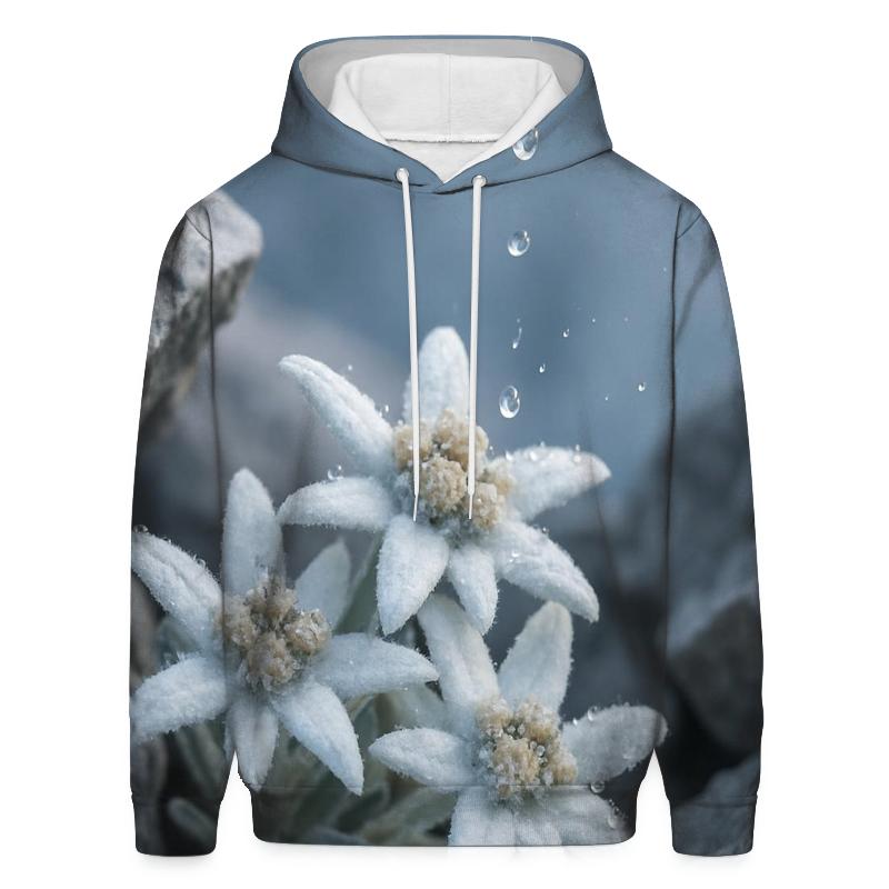 Edelweiss Cluster Under A Glacier Melt Drip hoodies fashion
