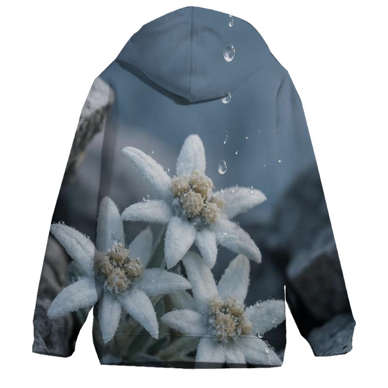 Edelweiss Cluster Under A Glacier Melt Drip hoodies fashion