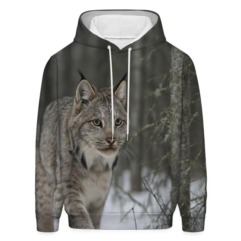 Lichen Drift Lynx In Boreal Snow zip-up hoodies