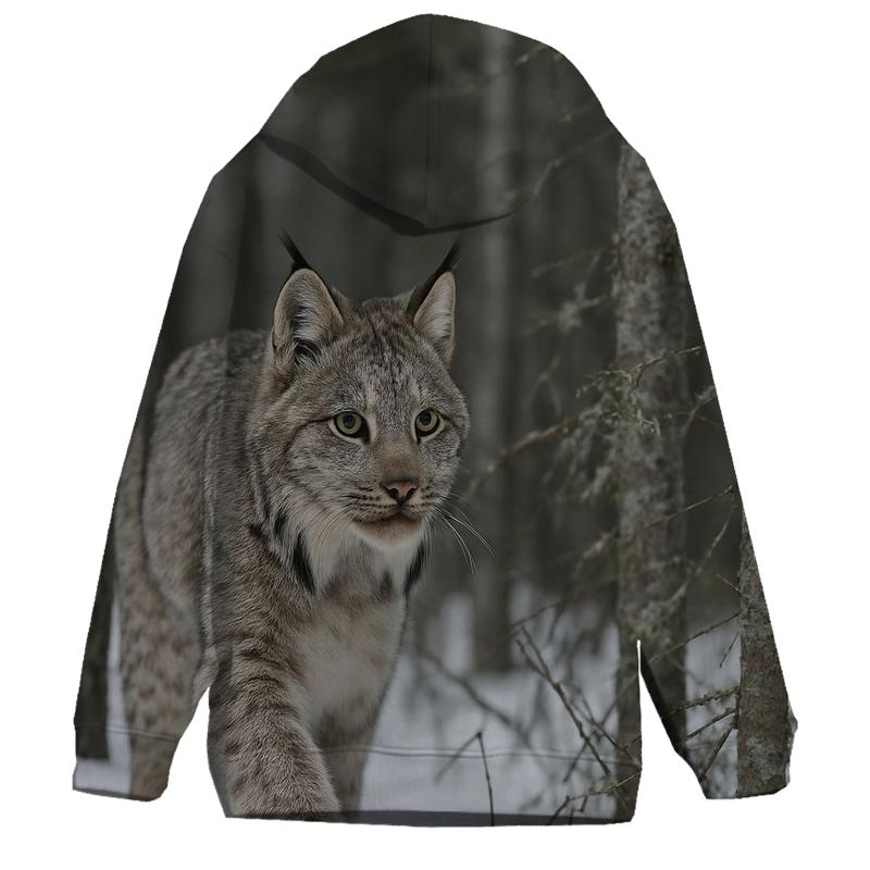 Lichen Drift Lynx In Boreal Snow zip-up hoodies