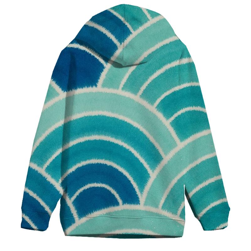 Shibori Fan Fold Tidal Wave Arcs hoodie styles