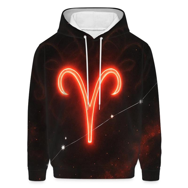 Aries Ram Horn Fire Constellation premium hoodies
