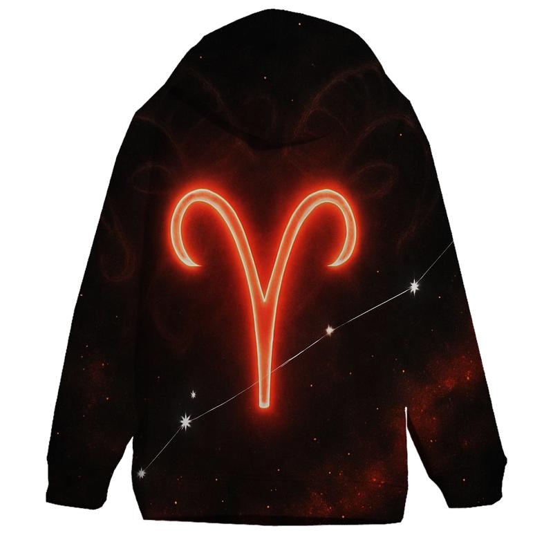 Aries Ram Horn Fire Constellation premium hoodies