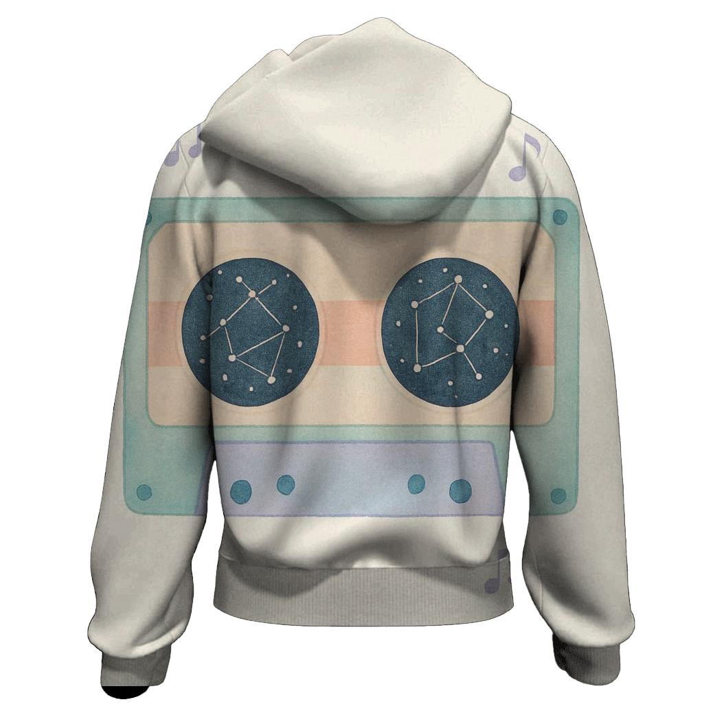 Cassette Constellation Map zip-up hoodies