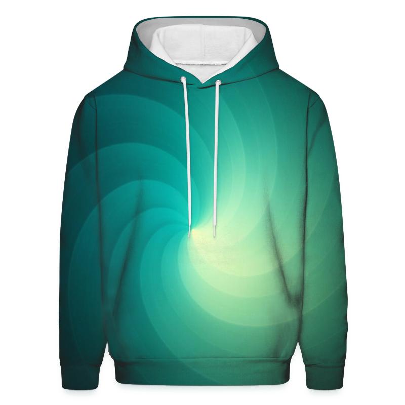 Orbiting Teal Dawn Spiral graphic hoodies