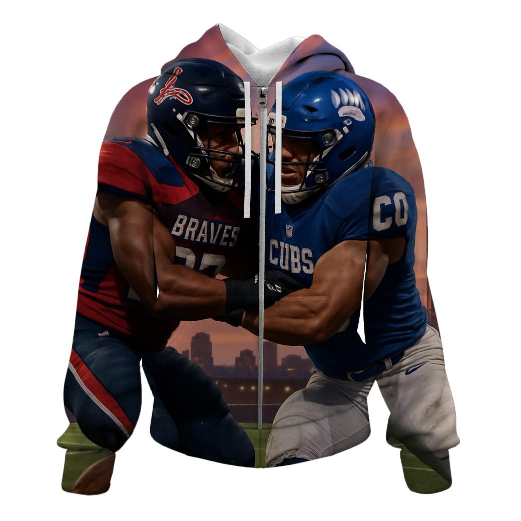 Skyline Tackle At Dusk Braves Vs Cubs premium hoodies