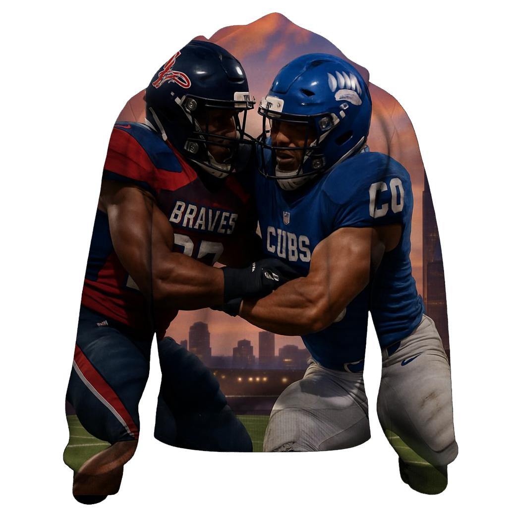 Skyline Tackle At Dusk Braves Vs Cubs premium hoodies