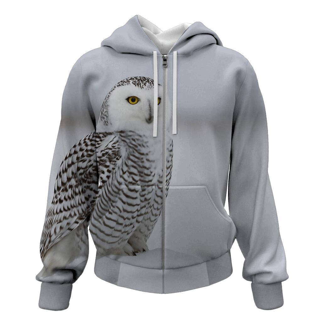 Frostline Sentinel Snowy Owl lightweight hoodies