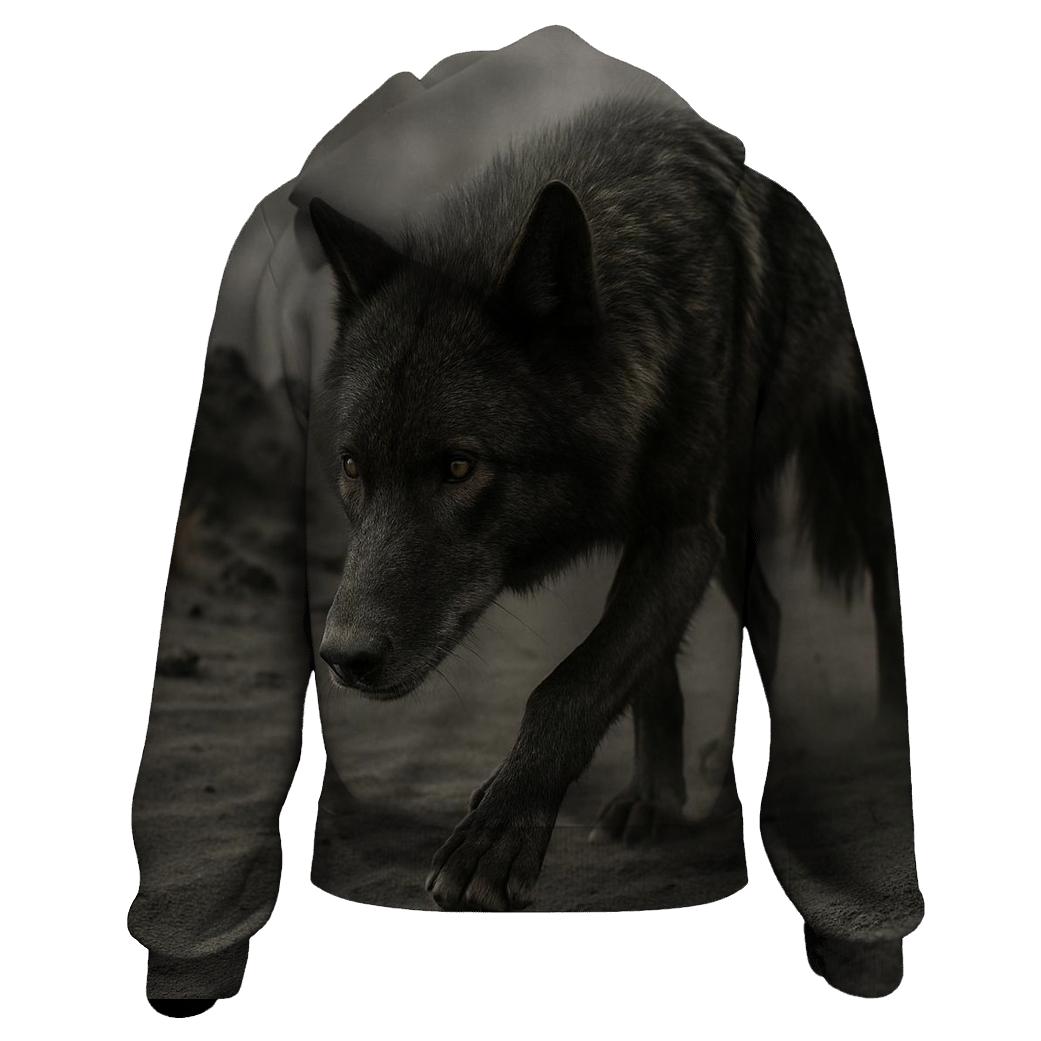 Wolf Prowling Through Volcanic Ash After An Eruption graphic hoodies