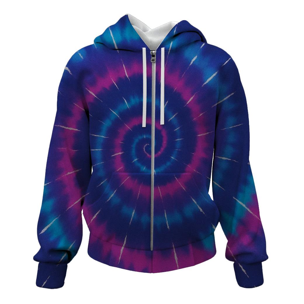 Nebula Spiral Overdye Whirlpool embroidered hoodies