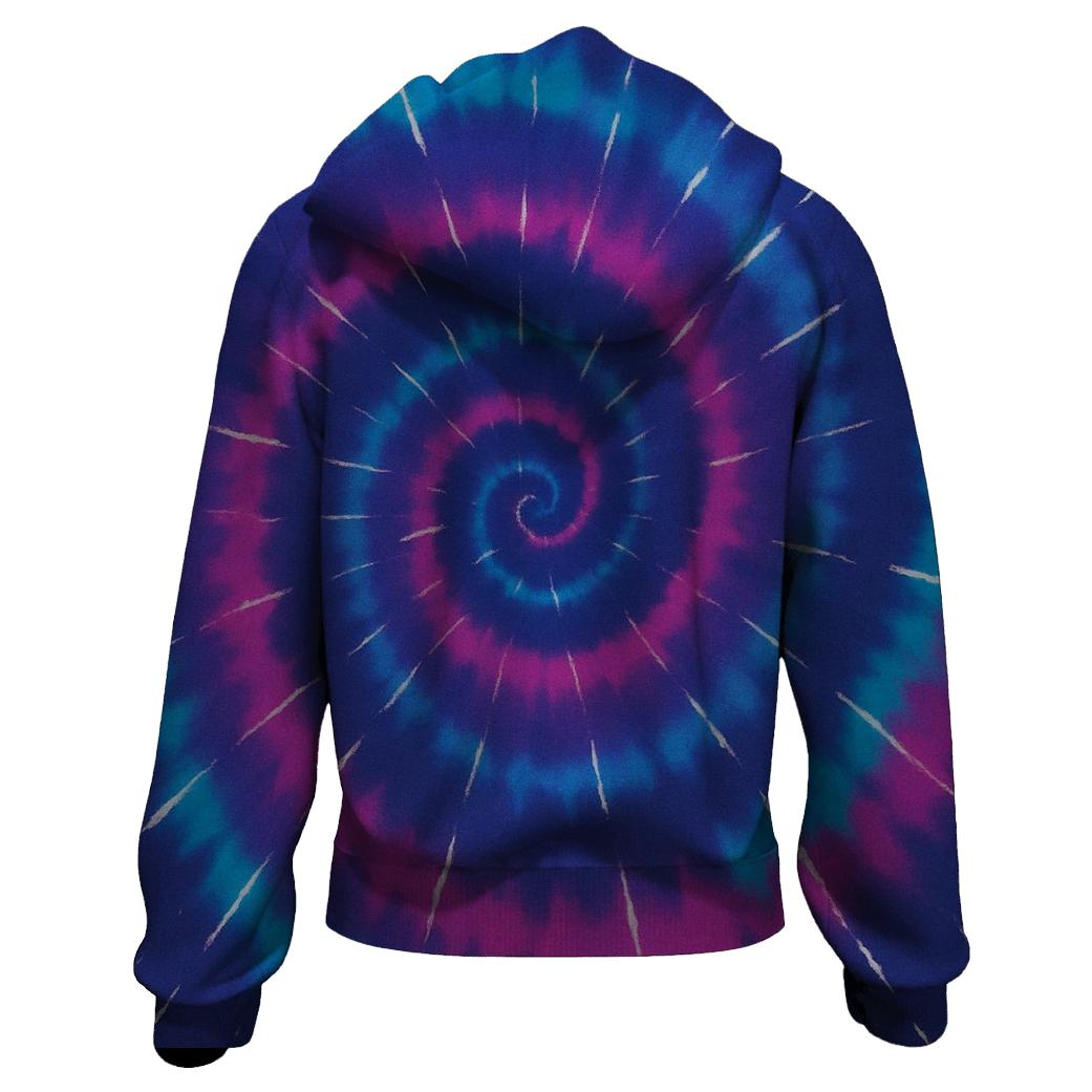 Nebula Spiral Overdye Whirlpool embroidered hoodies