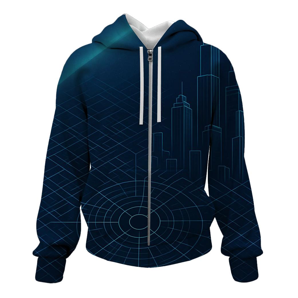 Aurora Blueprint City Grid hoodie styles