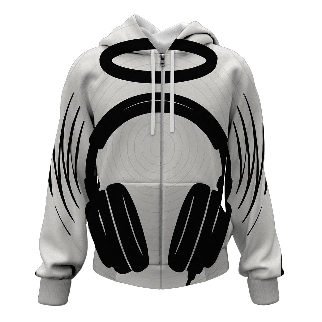 Monochrome Headphone Halo embroidered hoodies